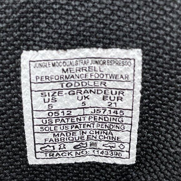 Boys Merrell Shoes Toddler Sz 5 Jungle Strap Hook and Loop Junior Espresso Brown - Picture 9 of 9
